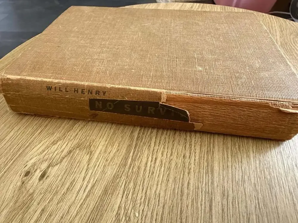 Will Henry No Survivors Hardcover 1950 Random House Western Ex-Library Inscribed